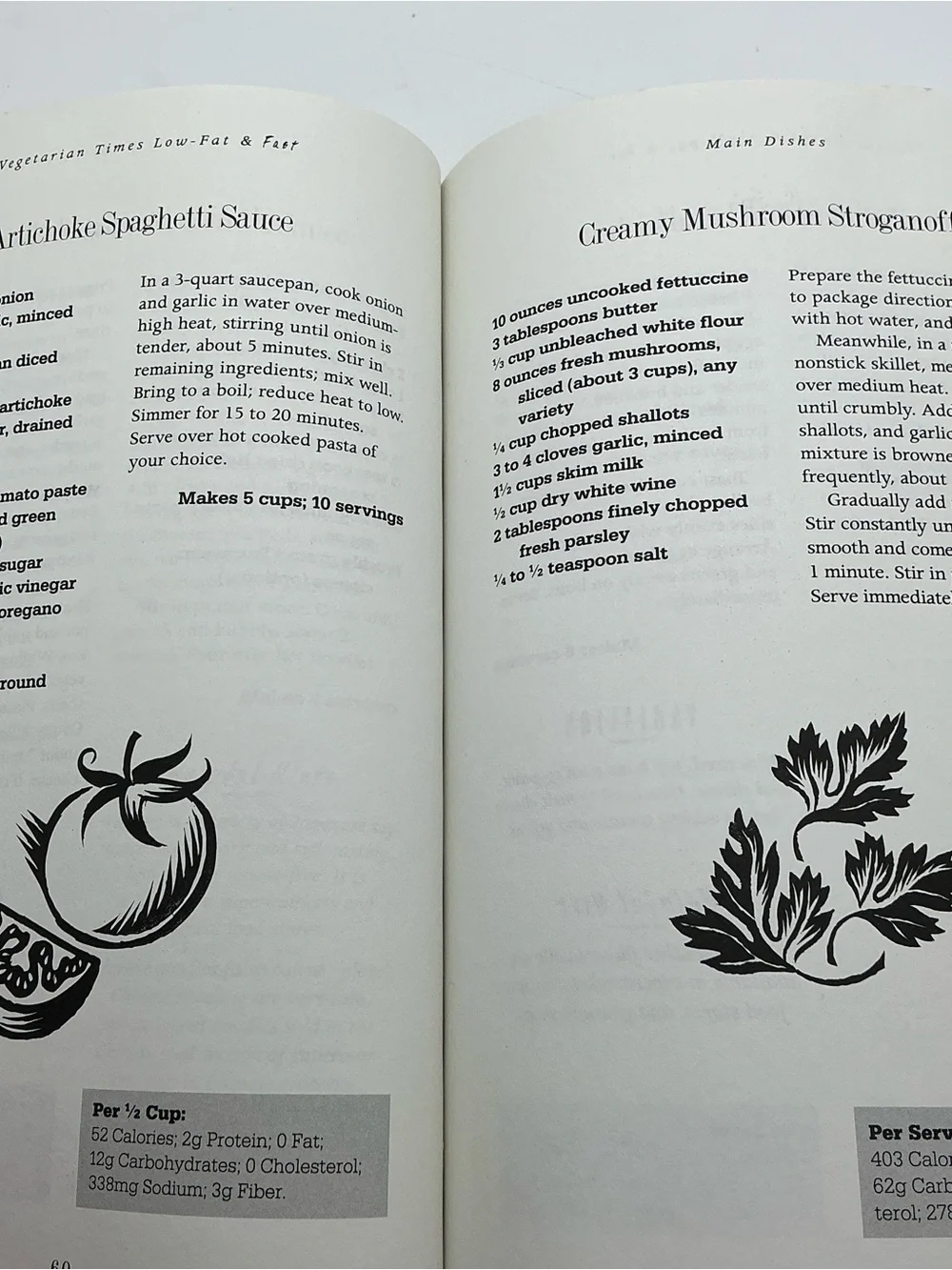 Vtg Vegetarian Times Low Fat & Fast 150 Meatless Recipes PB Cookbook